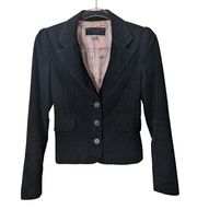 Vintage Y2K Juicy Couture Black Corduroy Blazer 3 Button Cotton Size Small