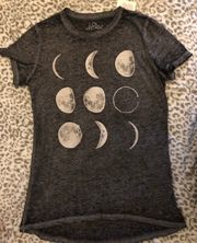 NWT  Moon Phases Grey Burnout Tee Size Medium