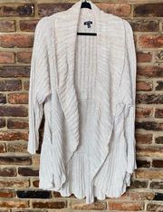 Apt. 9 Beige Gold Metallic Knit Open Front Cardigan Sweater Women's Size 3X