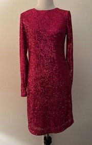 Hot Pink sequin party prom valentines dress Sz 2