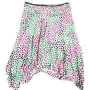 Diane Von Furstenberg 100% Silk Asymmetrical Polka Dot Skirt Size 4