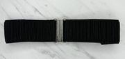 Black Ribbed Stretch Cinch Belt One Size OS Womens