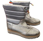 New! Toms Makenna Metallic Quilted Winter & Snow Boots
