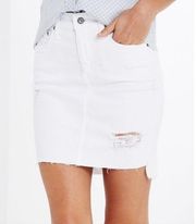 AG Erin White Stretch Denim Pencil Skirt