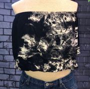 Woman’s RAGA Crop Top Black and White tie dye XS