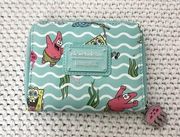 Nickelodeon Loungefly Spongebob Patrick Starfish Green Zip Around Bifold Wallet