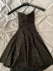 Lucy in the Sky Black Shimmer Tie Back Dress