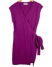 Everlane Women's Japanese GoWeave Short Sleeve Wrap Dress Purple Pink Size 4