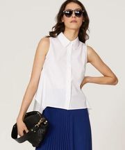 Peter Som • White Ruffle Button Front Tank Top