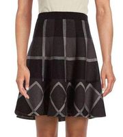 Saks Fifth Avenue XS Black Plaid A line Skirt 460