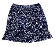 Roxy Girls Night Out Blue Abstract Dot Skirt Size Small Ruffle Hem