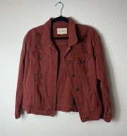 Sky and Sparrow Dark Red/Brown Jean Jacket