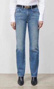 Lafayette 148 Watts Mid Rise Straight Leg Jeans in Medium Wash Skyline Size 10