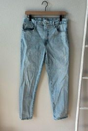 Good American light wash skinny jeans