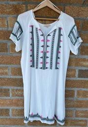 Gibson & Latimer White Embroidered dress medium