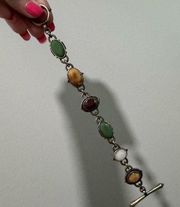 Lucky Brand Earth Tone Gem Stones Bracelet