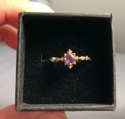 Amethyst 18k Gold plated ring size 4.5