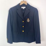 Petite Sophisticate Stretch Nautical Captain’s Blazer Navy Size 0