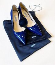 Prada D’Orsay Blue Patent Pumps 39.5