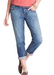 LOFT Boyfriend jeans distressed denim with cuffs