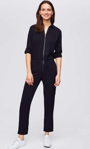 Ann Taylor  Black Utility Zip Jumpsuit