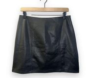 Altar’s State NWT Black Faux Leather High Rise A-line Mini Skirt size large