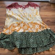 Free People  floral boho peasant tunic top S