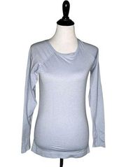 Z By Zella Long Sleeve Workout Top Lightweight Blue Stretch Women Size M Nylon