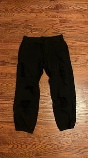 Black Ripped Sweatpants