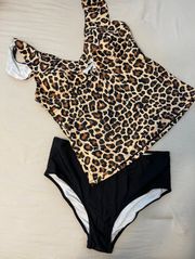 Leopard print Tankini, Sz L