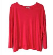 Sundry coral 3/4 sleeve boxy top casual tee