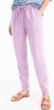 J. Crew Seaside Linen Jogger Pants Lavender Size 00