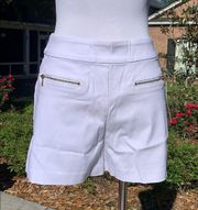 NWT Ci Sono White Zipper Stretch Shorts M