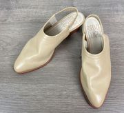 Anthropologie Bird Of Flight Tan Leather Mules Sz.6.5