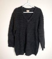 Aritzia Wilfred Deep V Black Italian Wool and Mohair Sweater Oversized Medium