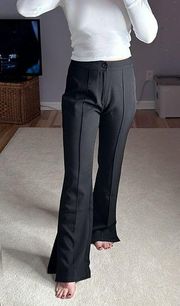 Sincerely Jules: Black Wide Leg Side Slit Dress Pants