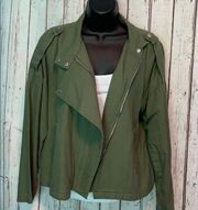 Green crop army style jacket Med worn once