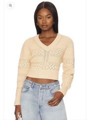 TULAROSA Marya Crop Sweater Jumper Womens Size S Tan Knit