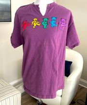 😍😍 Purple Unisex Grateful Dead Band V Cut T Shirt