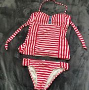 Two piece striped swimwear by Hobie