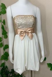 Gunne Sax Jessica McClintock Gold Sequin Dress