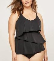 Swim by Cacique Women's Lightly Lined No-Wire Relaxed Flounce Tankini