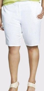 Eileen Fisher White Tapered Shorts Tencel Size Medium Bermuda