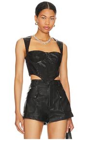 Ezra Faux Leather Top