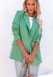 ANGELITA POCKETED BLAZER - SEA GREEN