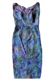 NWT Black Halo Ally in Crystal Morning Stretch Jacquard Sheath Dress 2 $345