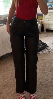 High-Waisted Shiny Faux Leather Pants