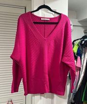 Hot Pink  V neck Sweater