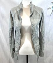 Soho Sport silver gray full zip vented athletic jacket size medium