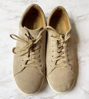 Cole Haan Women's Grand Crosscourt II Casual Sneaker Beige Suede Womens 10